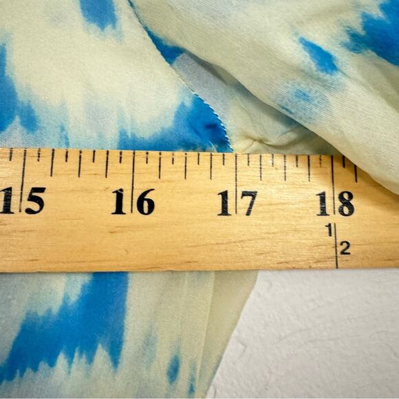 Jenny Han Yellow Blue Silk Beaded Boho Tunic Womens S Beachy Sheer Long Sleeve - Picture 11 of 11